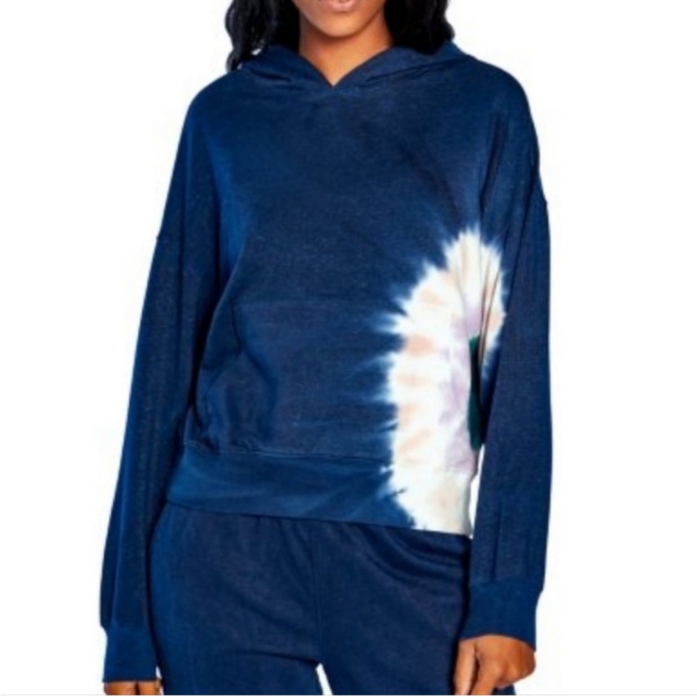 Wildfox Tie-dye Hoodie XL Navy Blue Pastels Cotton Blend